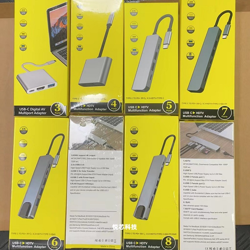 8-in-1 USB C Hub Docking Station with 4K HDMI, Ethernet & PD – Grey